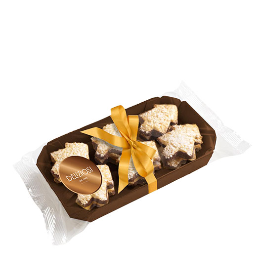 Mandelbiskuits Tannenbaum mit Schokolade